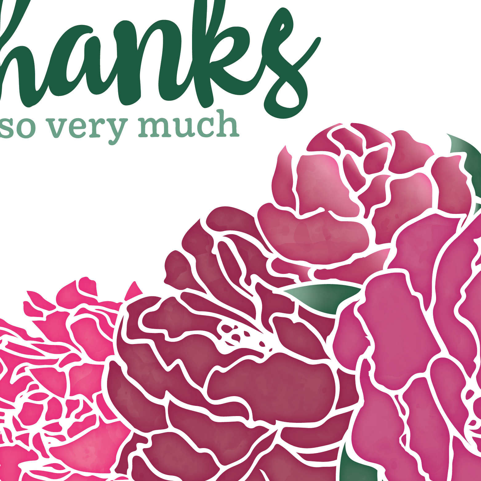 Peony Thank You Card Close Up